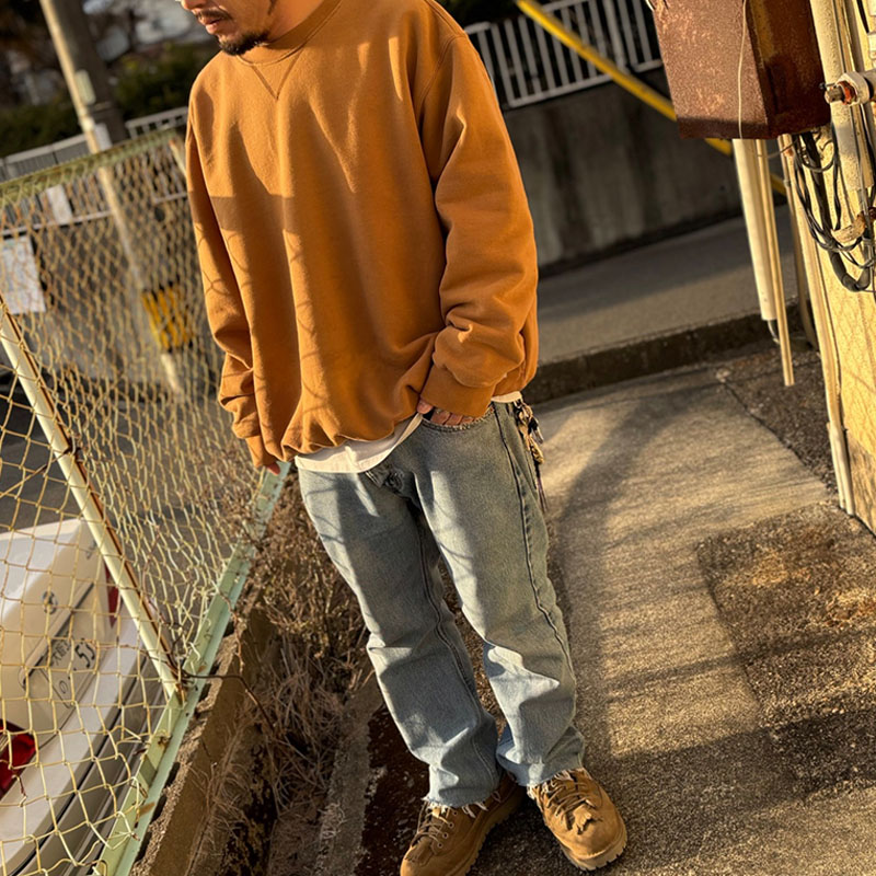 90s【Carhartt】クルーネックスウェット サーマルライニング ブラウン